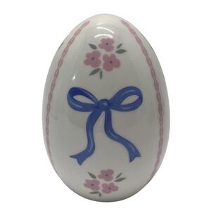 NWT My Texas House Ceramic Ribbon Bow Easter Egg Decoration